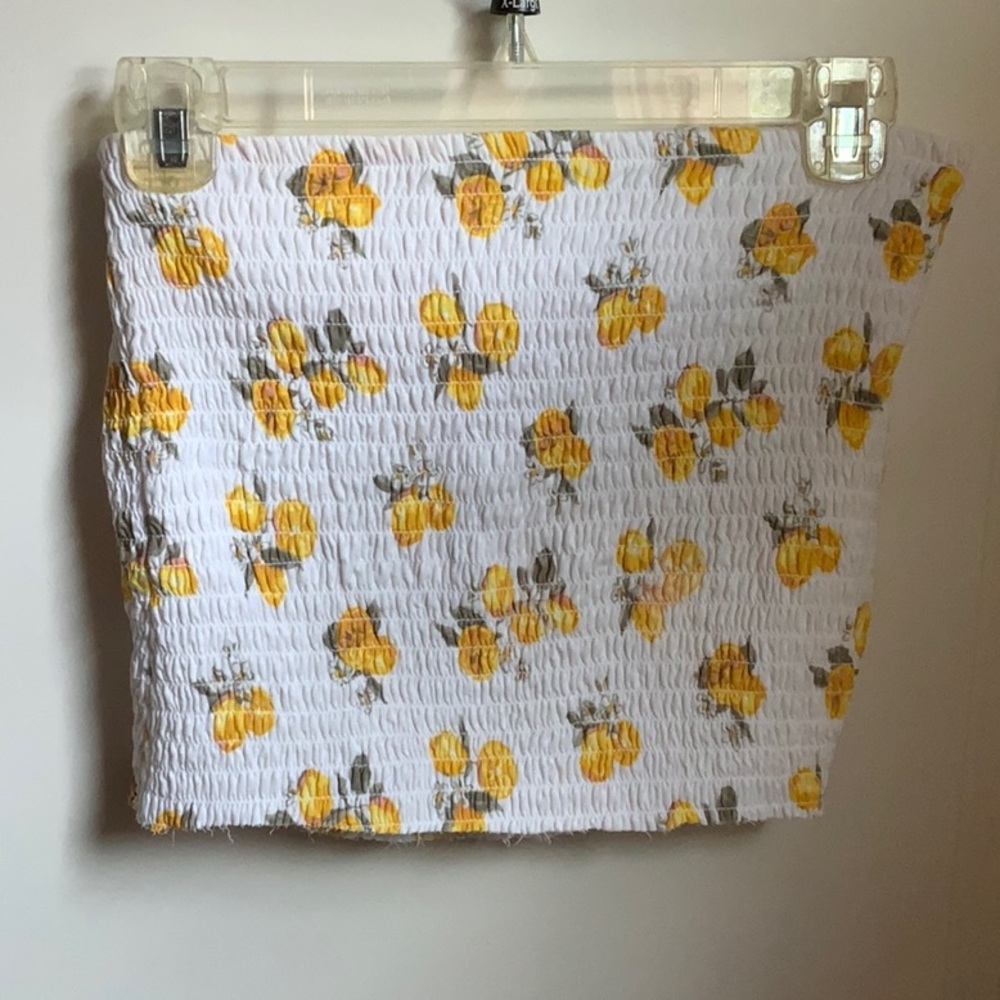 Floral White and Yellow tube top